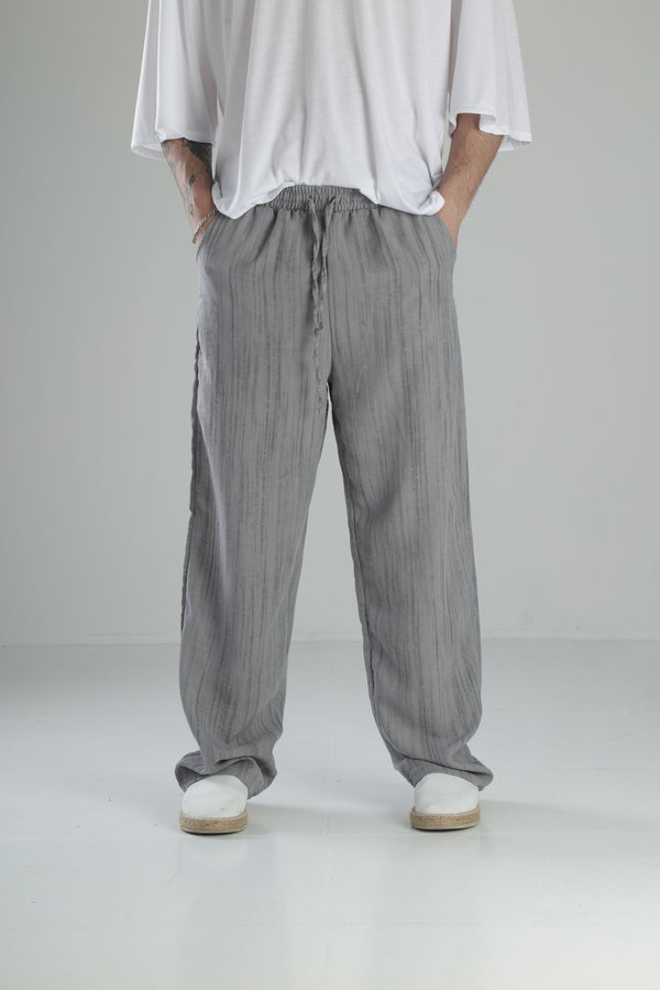 Aerobin Keten Gri Baggy Pantolon COC2506