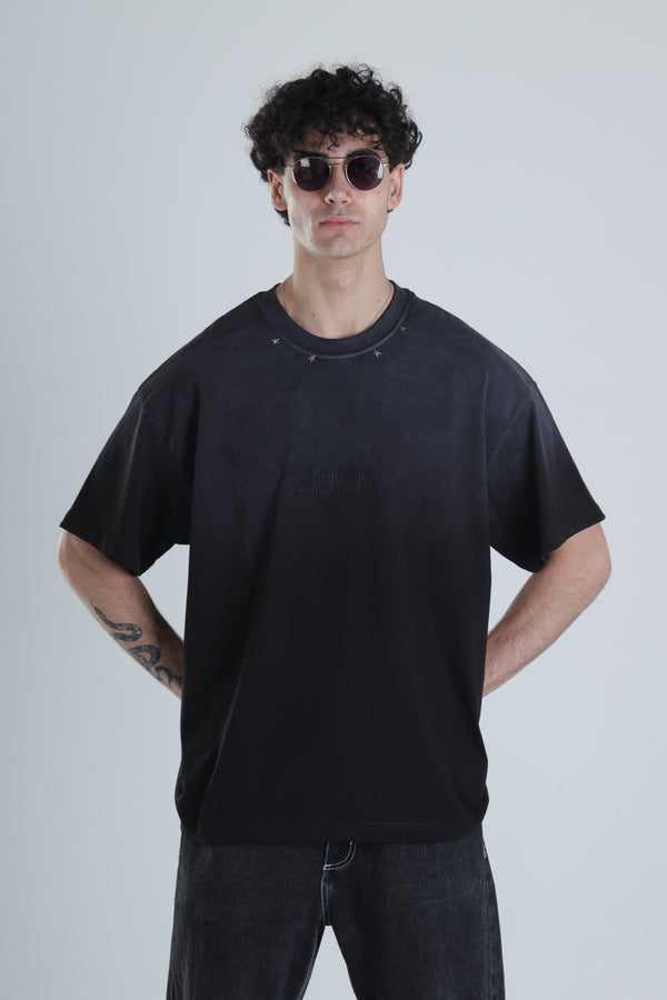 Antrasit Oversize Tasarım T-Shirt COC1382