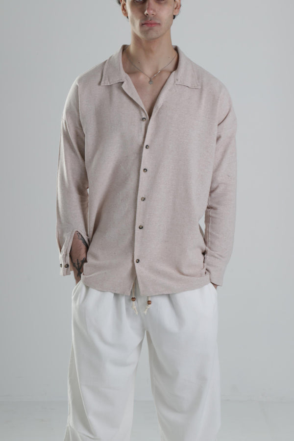 Bej Keten Gömlek COC1895