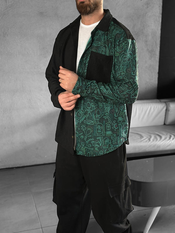 Bohem Kadife Mevsimlik Keten Gömlek COC2441