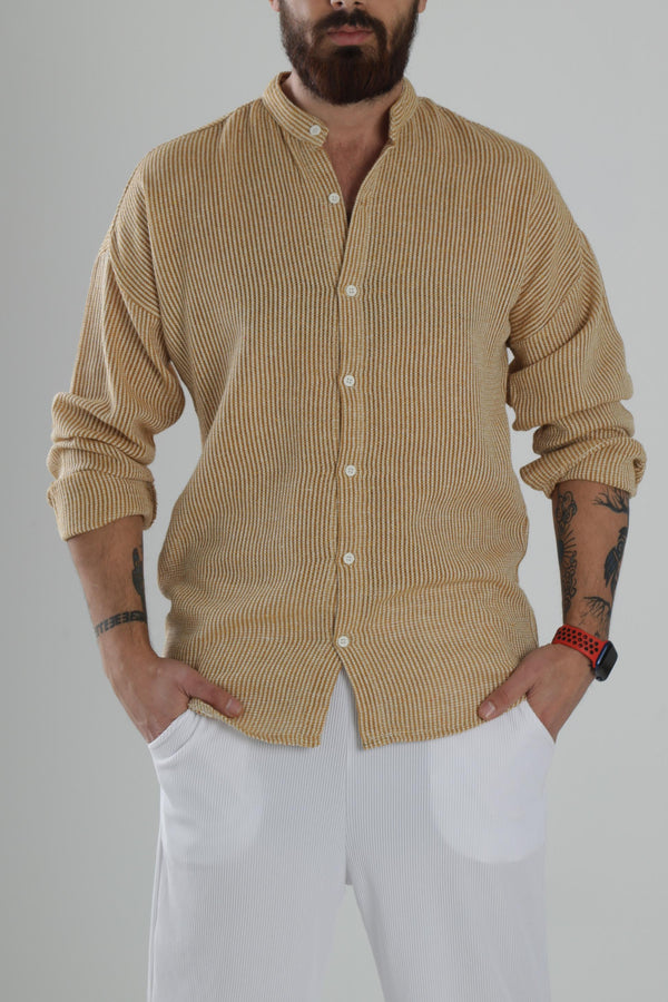 Buldan Kumaş Hardal Gömlek COC1709