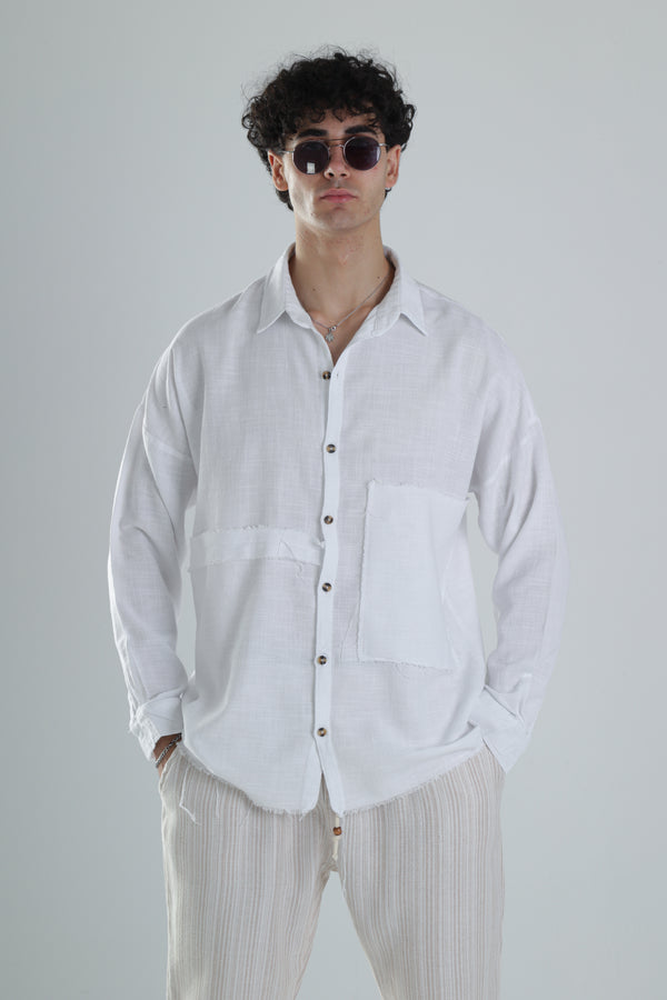 Buldan Kumaş Tasarım Beyaz Gömlek COC1354