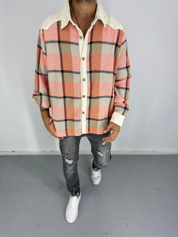 Buldan Kumaş Turuncu Ekose Gömlek COC2468