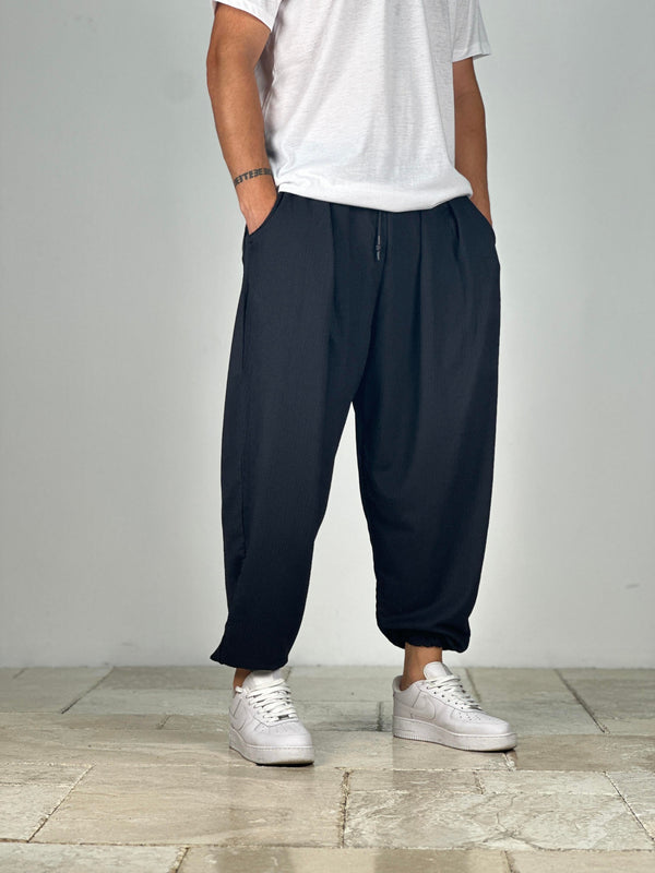 Bürümcük Kumaş Siyah Pileli Yarım Şalvar COC2487