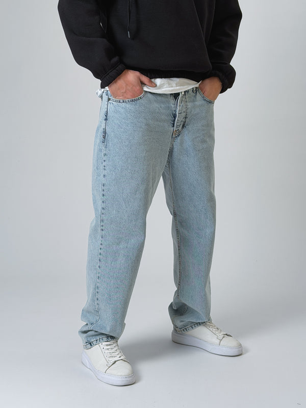 Buz Mavisi Erkek Baggy Kot Pantolon COC2528