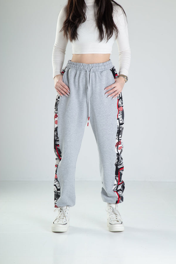 Çizgi Roman Desenli Gri Jogger COC1373