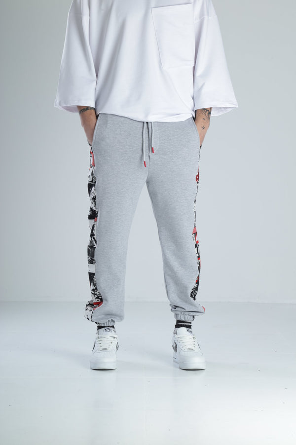 Çizgi Roman Detaylı Gri Jogger Pantolon COC1371