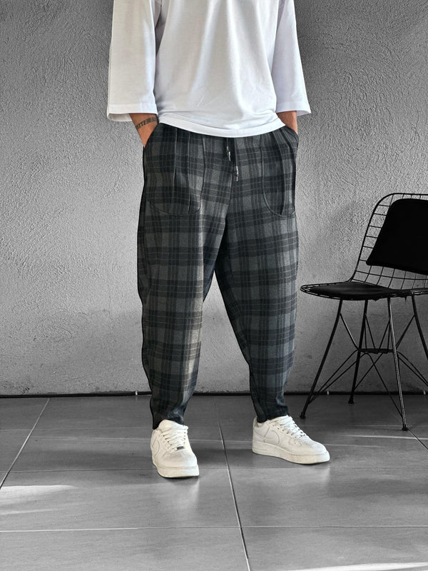 Cep Detaylı Ekose Baget Pantolon COC2495