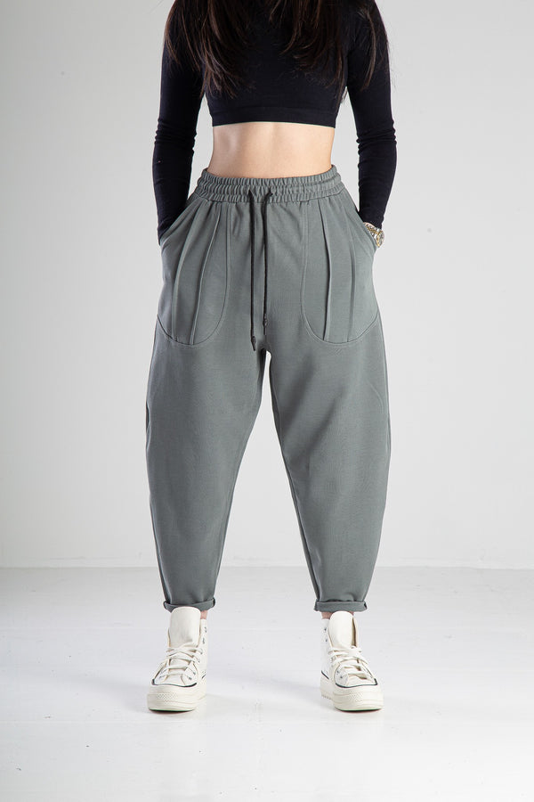 Cep Detaylı Gri Baget Pantolon COC2499