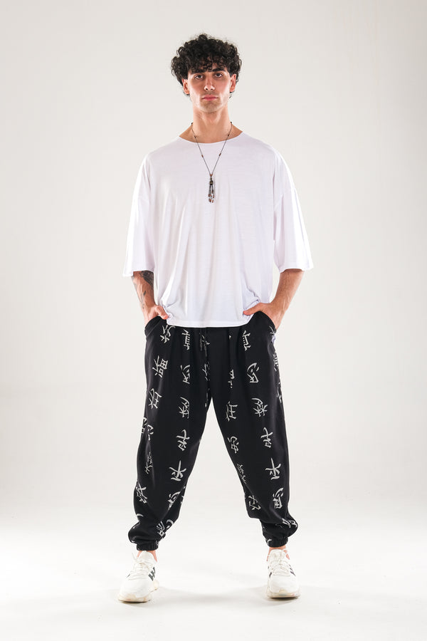 Chinese Desenli Pileli Yarım Şalvar COC1115