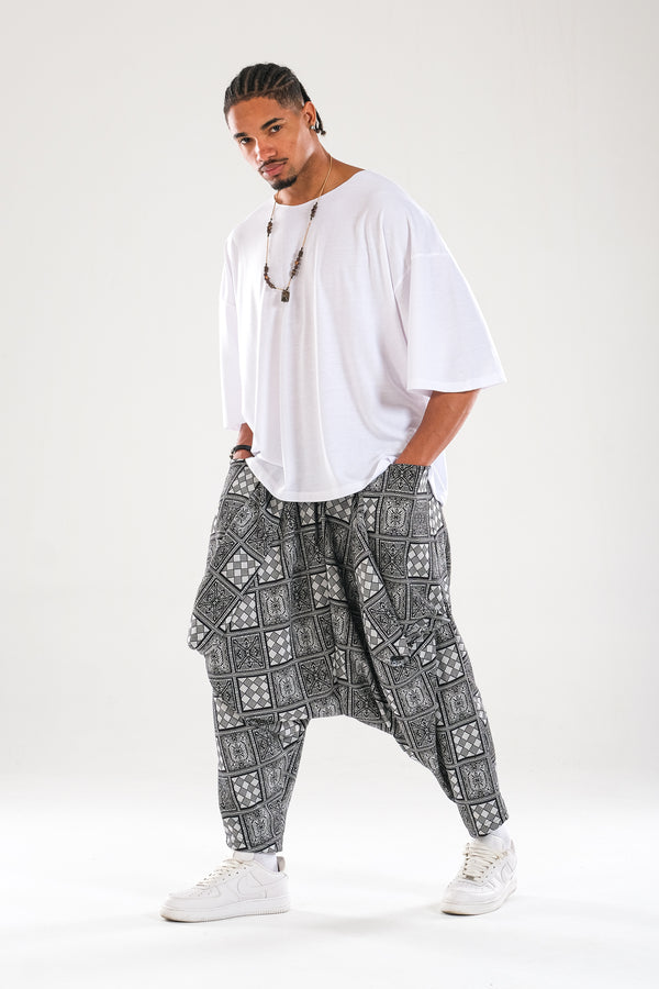 Dama Desenli Avangard Şalvar COC1118