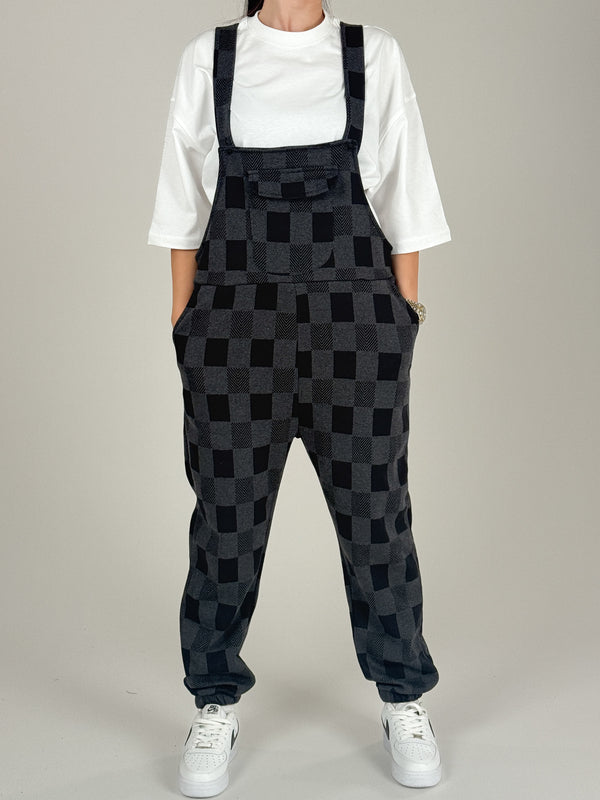 Damalı Salopet Kadın Jogger COC1084