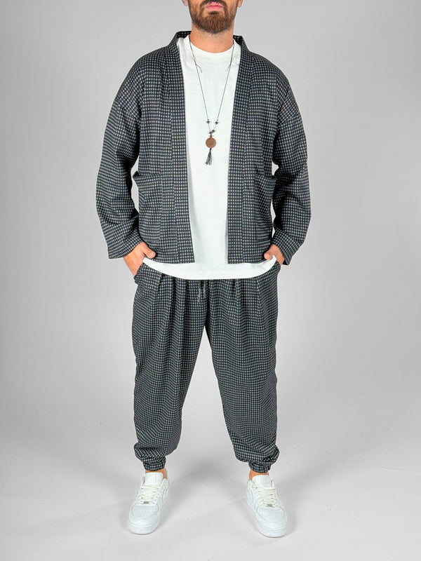 Desenli Gri Beyaz Erkek Takım COC1067