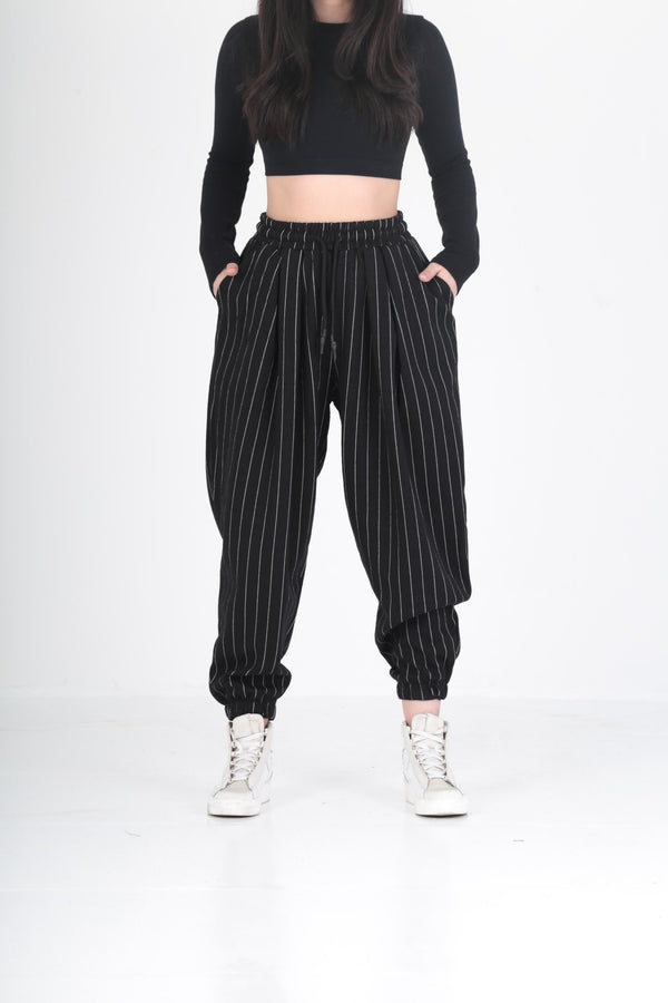 Dik Çizgili Pileli Jogger Pantolon COC2367