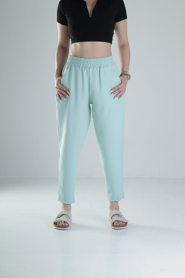 Kadın Su Yeşili Pantolon Double Face Likralı COC1313