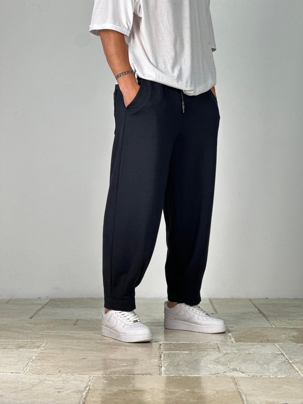 Double Paça Detaylı Siyah Pantolon COC2372