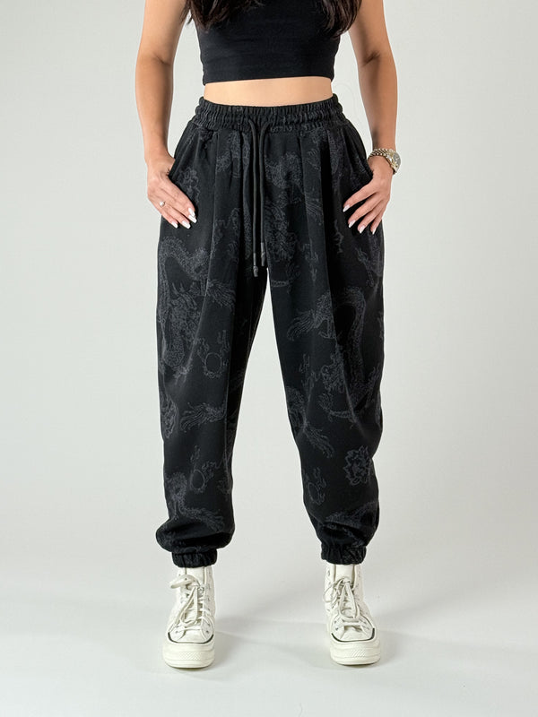 Dragon Desenli Kadın Jogger Pantolon COC1008