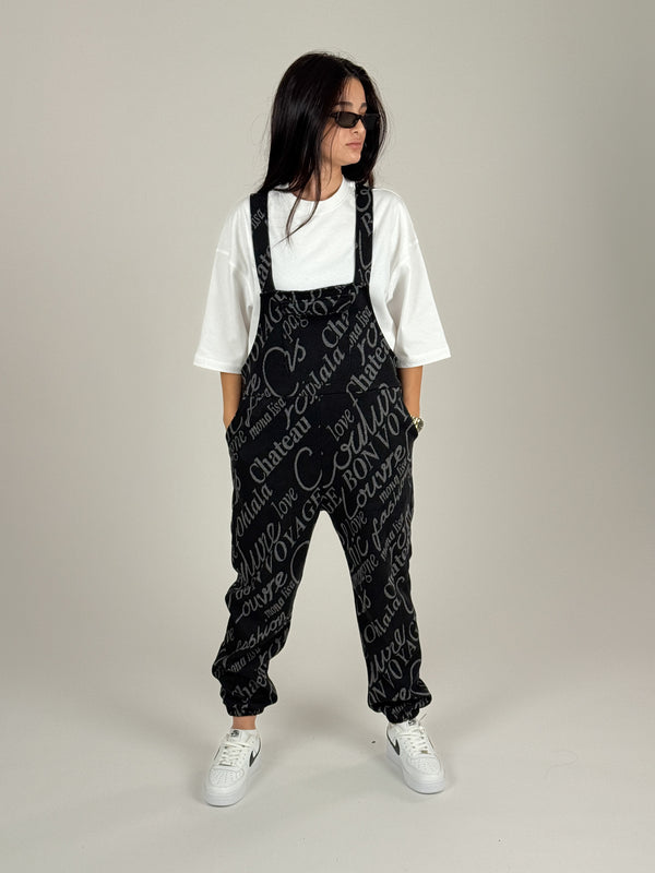 El Yazılı Salopet Kadın Jogger COC1085