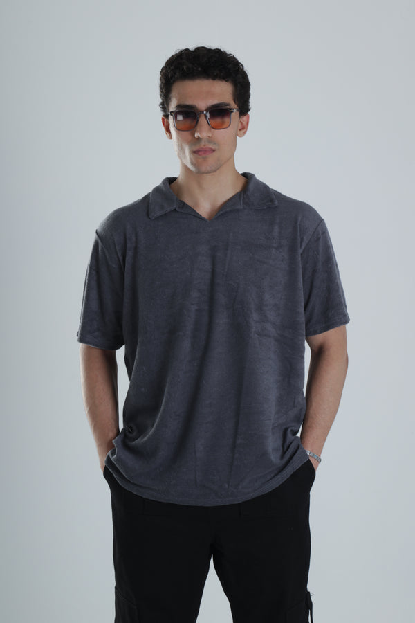 Erkek Antrasit T-Shirt Dokuma Kumaş COC1155