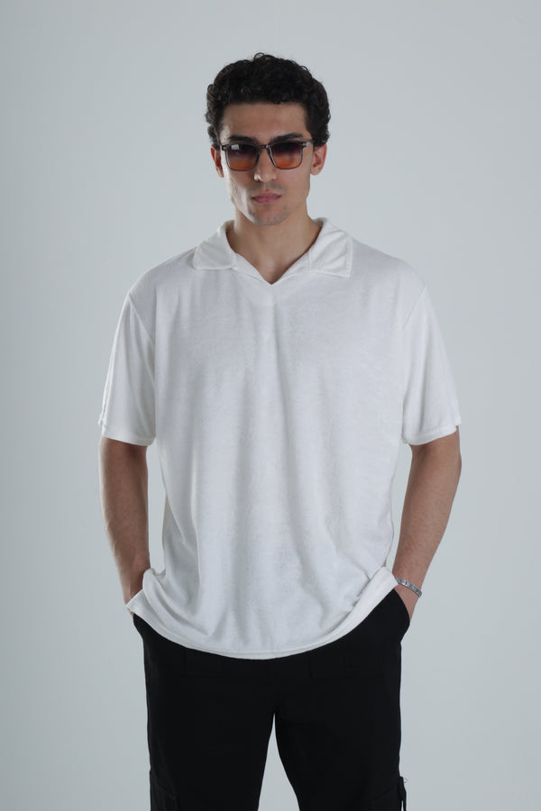 Erkek Beyaz T-Shirt Dokuma Kumaş COC1156