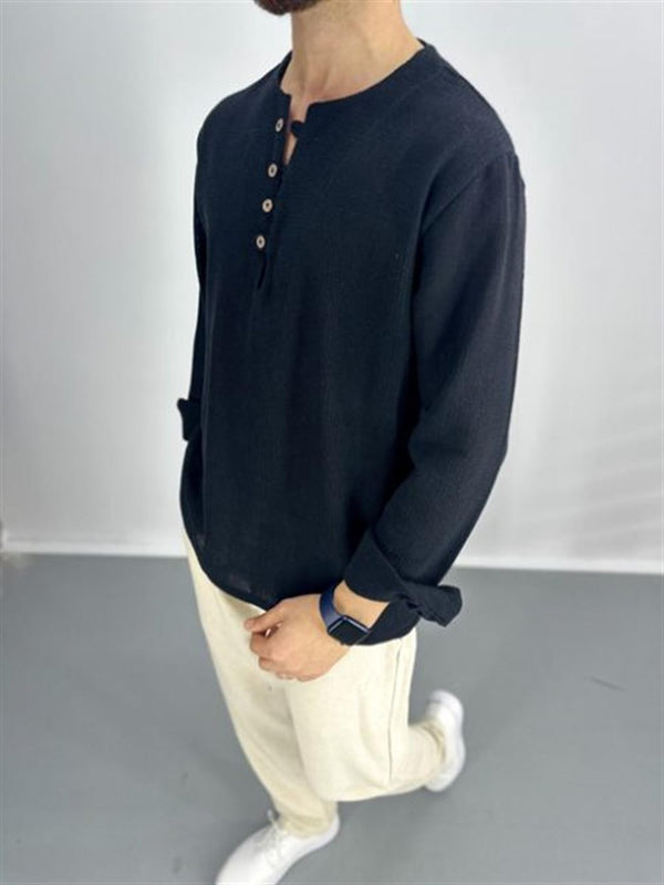 Erkek Buldan Kumaş Yazlık Siyah Gömlek COC1779