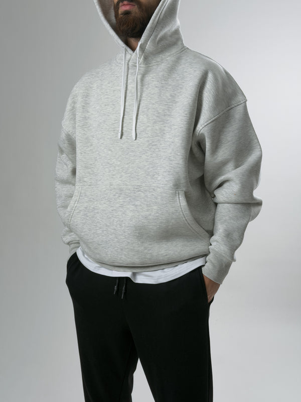 Erkek Şardonlu Gri Hoodie COC2604