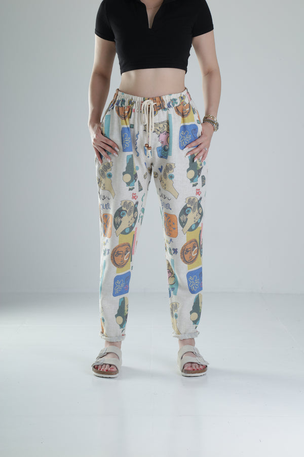 Etnik Desenli Baget Pantolon COC1314