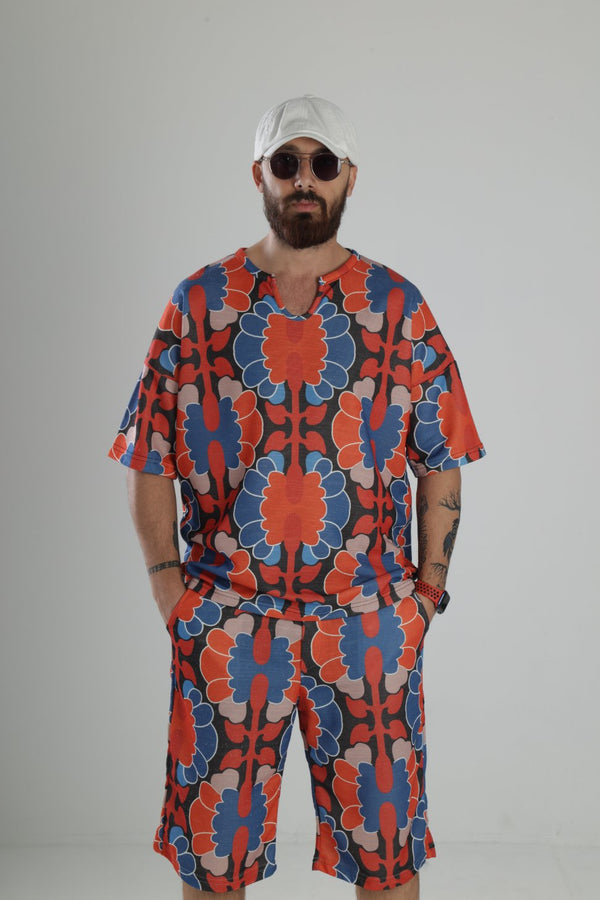 Etnik Desenli Şort Takım COC2257