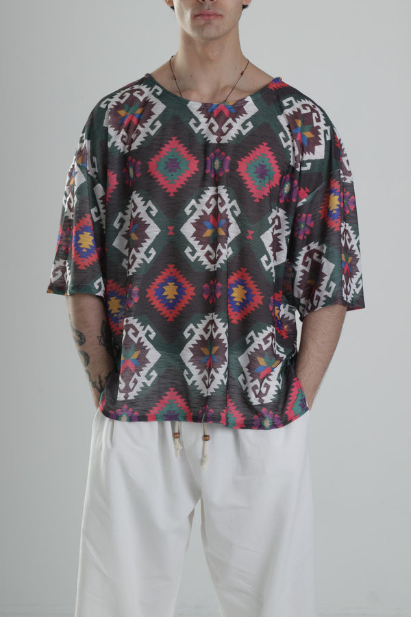 Etnik Desenli T-Shirt COC2258