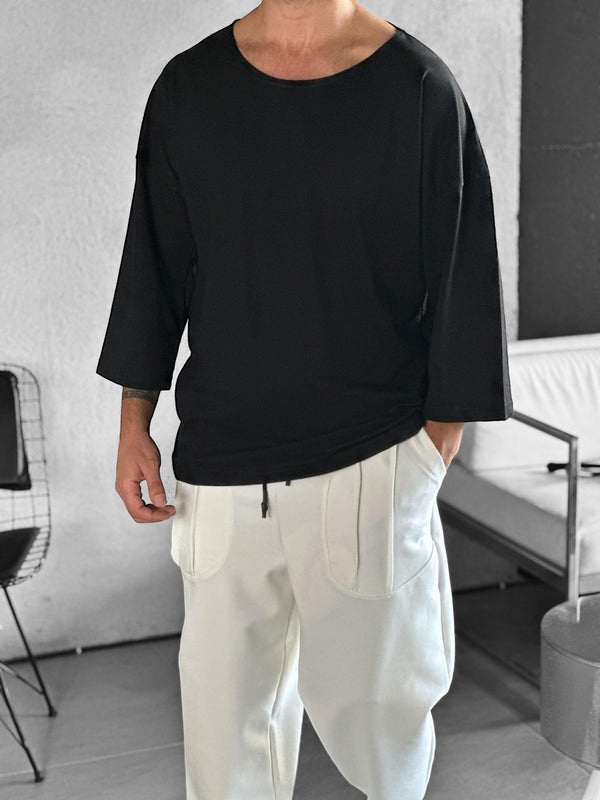 Fakir Kol Siyah Bohem T-Shirt COC2274