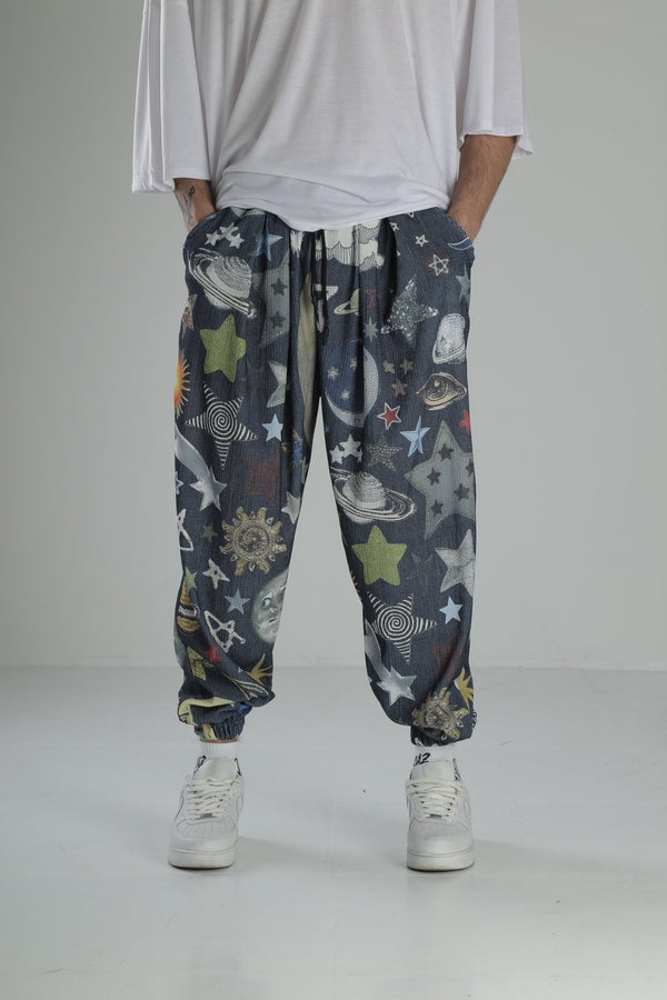 Gezegen Detaylı Pileli Bürümcük Şalvar COC2103