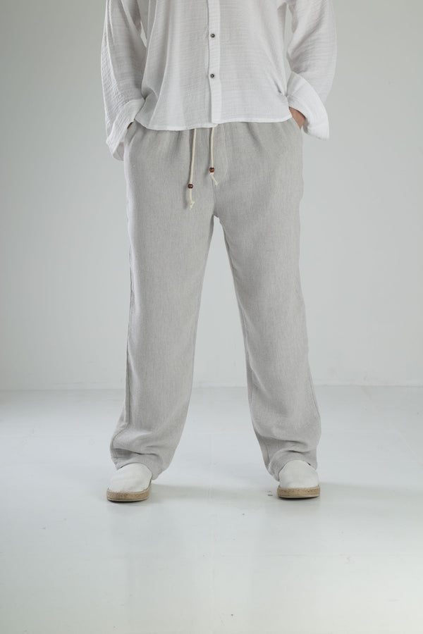 Gri Keten Pantolon COC2119