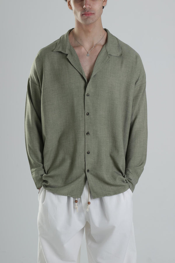 Haki Keten Gömlek COC2134