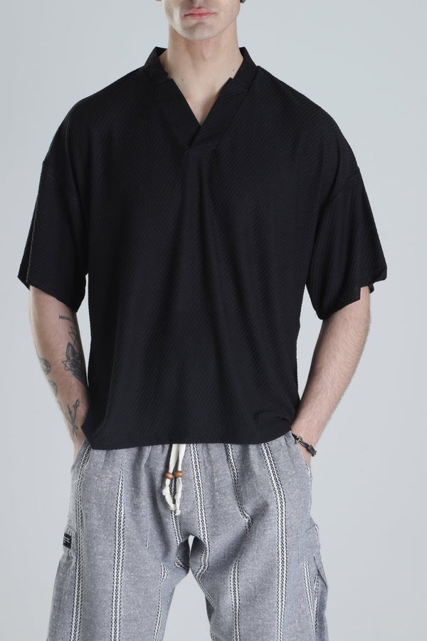 İtalyan Kesim Siyah T-Shirt COC2143