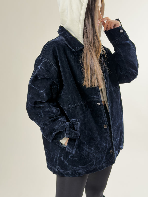 Kadın Lacivert Süet Ceket COC2626