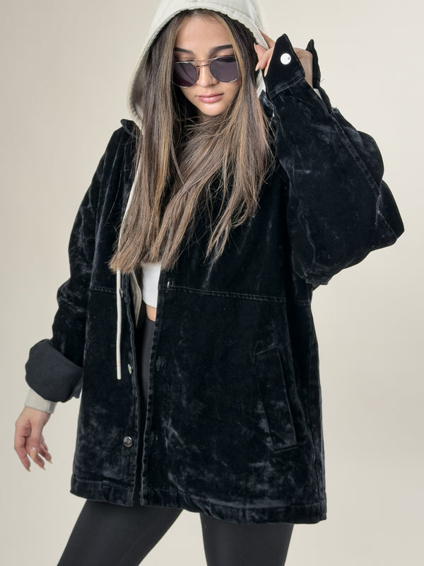 Kadın Siyah Süet Ceket COC2627