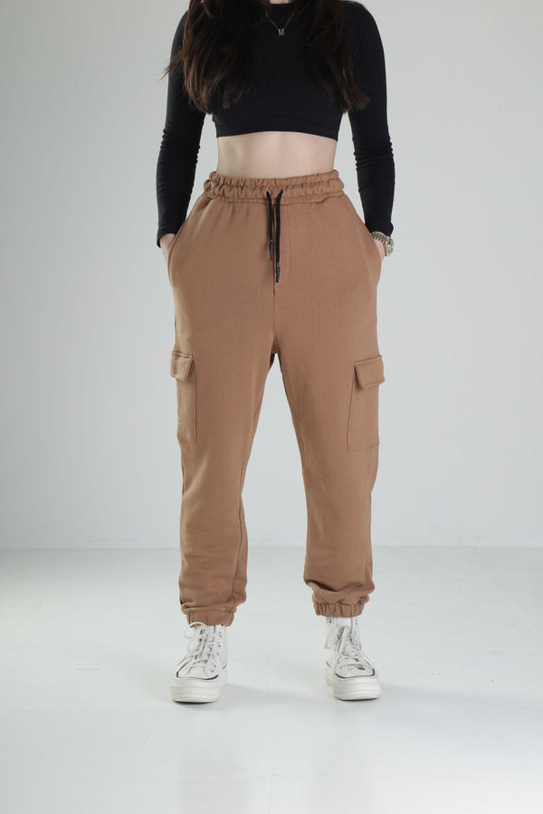 Kahverengi Cep Detaylı Jogger Pantolon COC2163