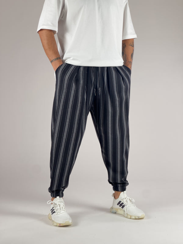 Kalın Çizgi Detaylı Pileli Yarım Şalvar COC1024