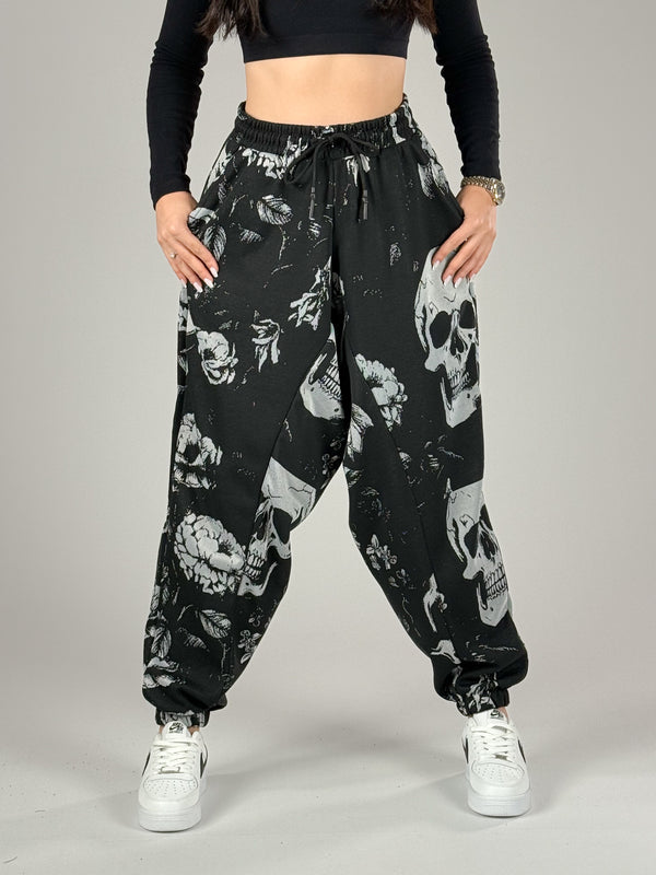 Kurukafa Desenli Kadın Spor Şalvar COC1004