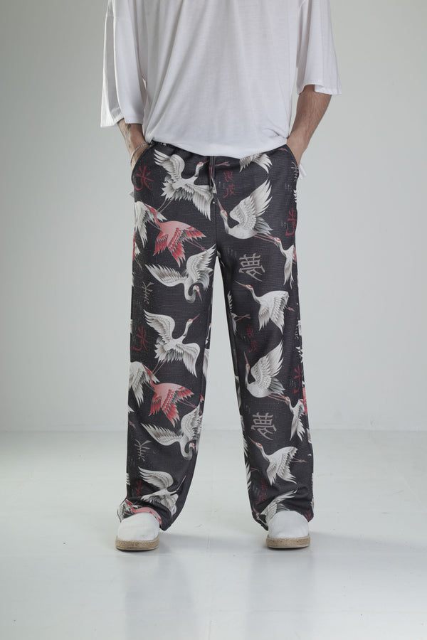 Kuş Desenli Baggy Pantolon COC2010