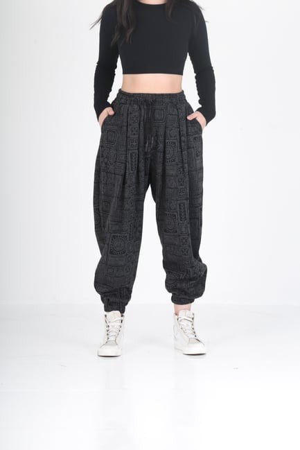 Lahit Desenli Pileli Jogger Pantolon COC2018