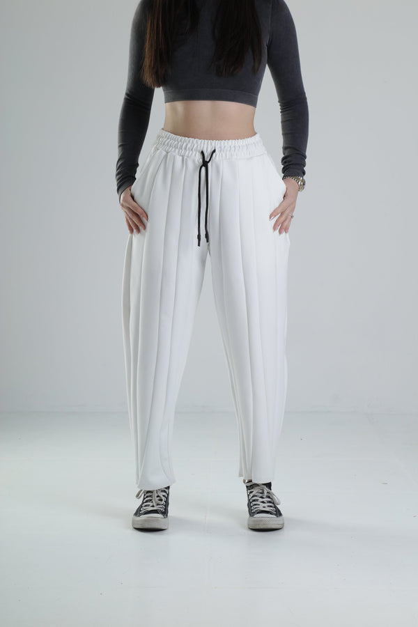 Likralı Ekru Tasarım Pantolon COC2023