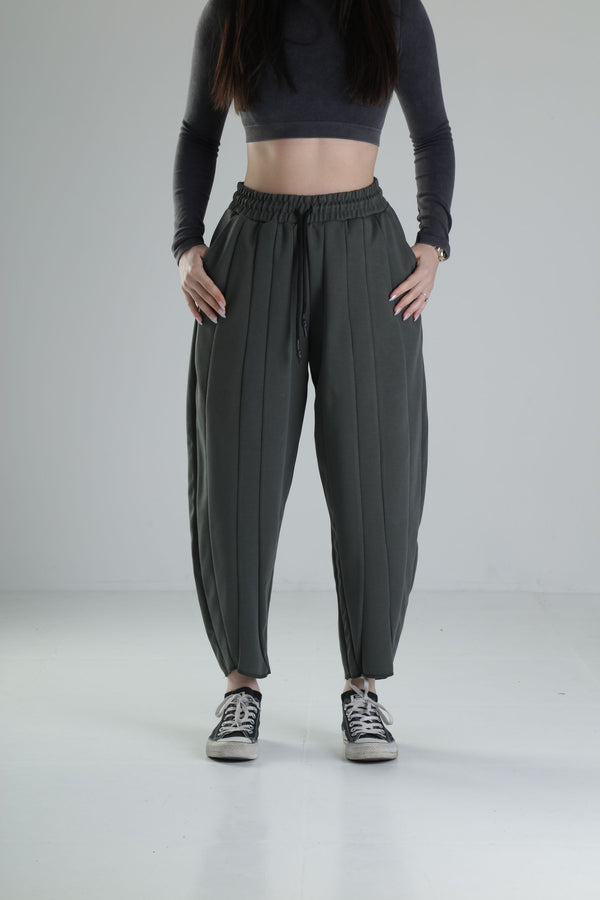 Likralı Yeşil Tasarım Pantolon COC2028