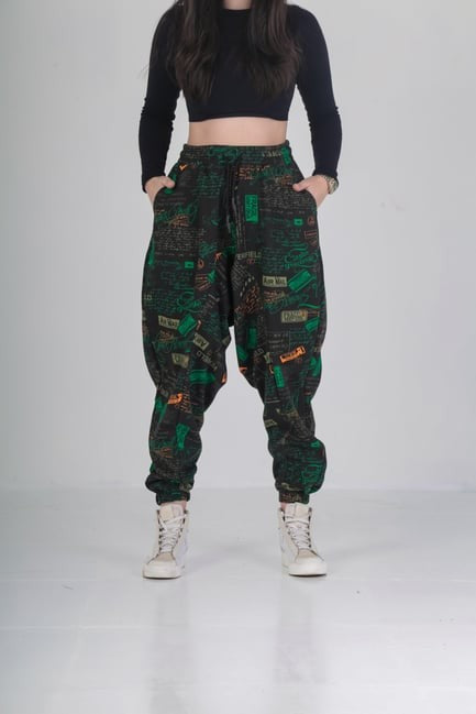 Mailbox Desenli Pileli Şalvar COC2033