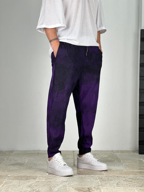 Mor Fitilli Kumaş Batik Pantolon COC2049