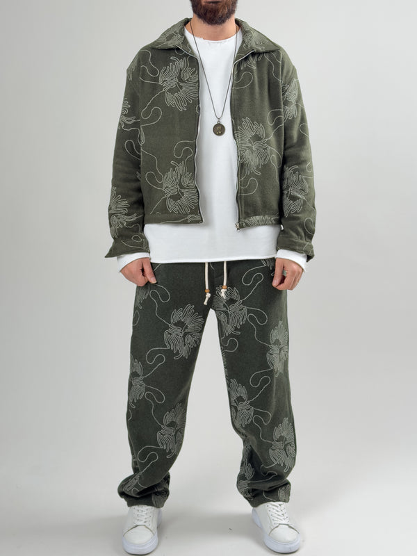 Nakış İşlemeli Erkek Yeşil Takım COC2629