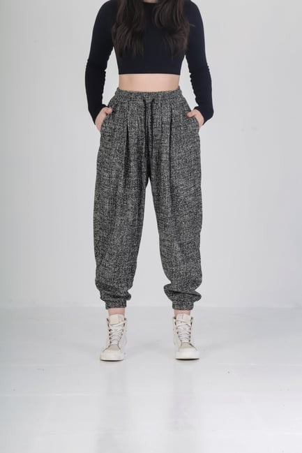 Nokta Desenli Pileli Jogger Pantolon COC2061