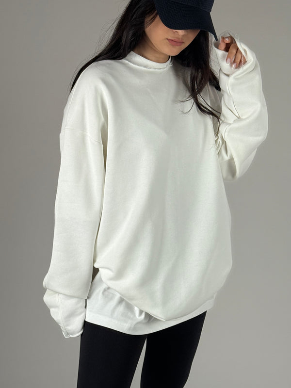 Oversize Ekru Kadın Sweat COC1188