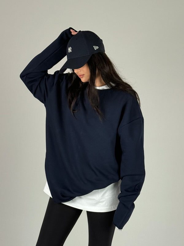 Oversize Lacivert Kadın Sweat COC1189