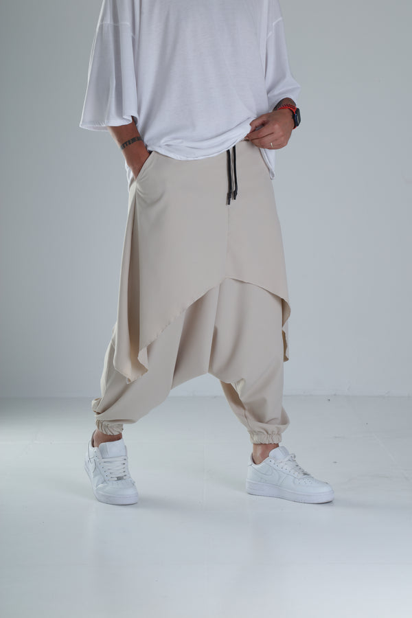 Oversize Şalvarlı Samurai Bej Pantolon COC1330